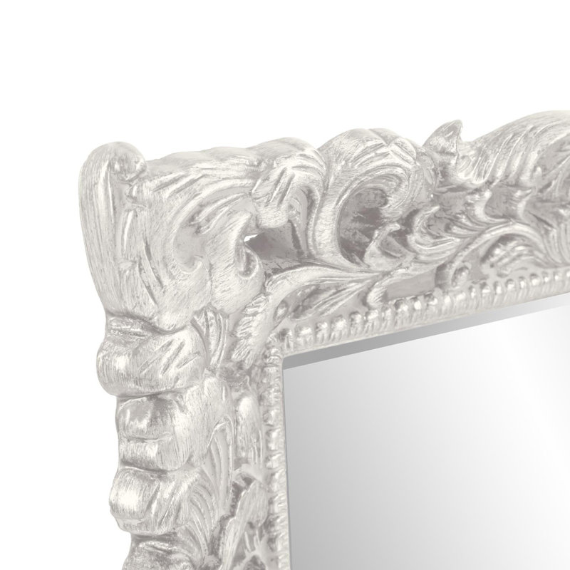 Luise Ornate Beveled Framed Accent Mirror, White