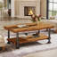 Table basse rectangulaire en bois massif, table d'appoint rectangulaire 47 po