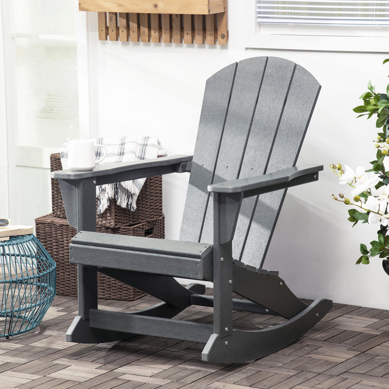 Chaise berçante d'extérieur en métal Topsfield, Gris clair