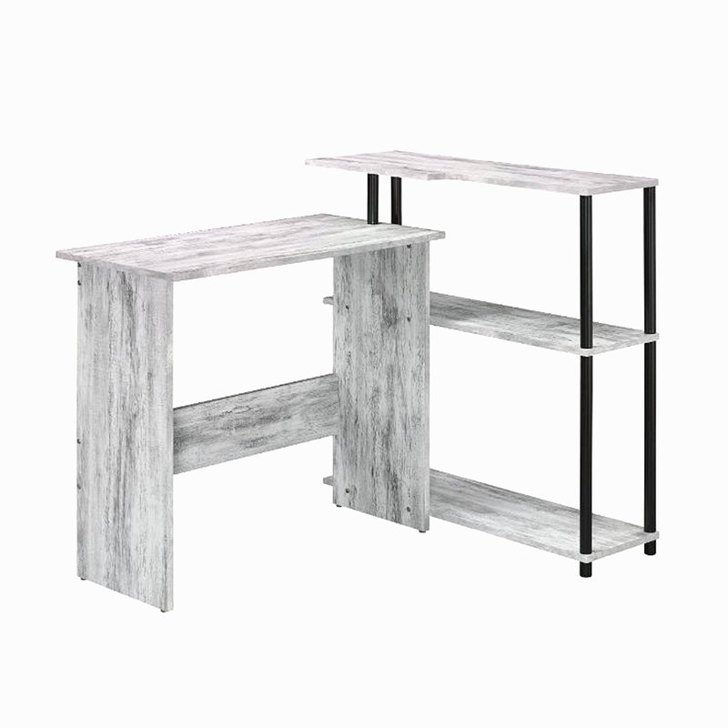 Bureau d'écriture rectangulaire avec tablette latérale, White