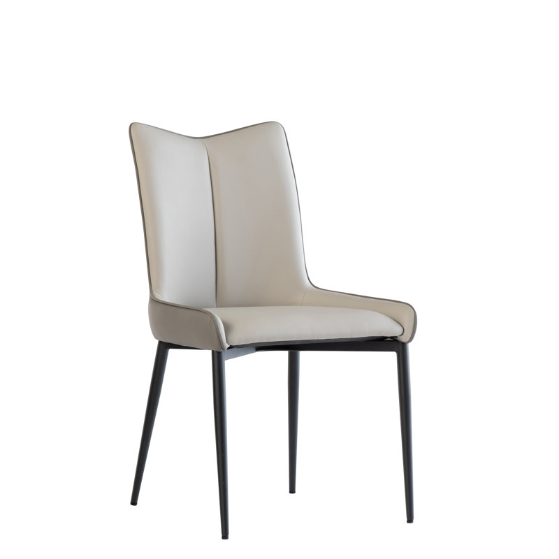 Euclid 48cm H Upholstered Metal Side Chair in Grey
