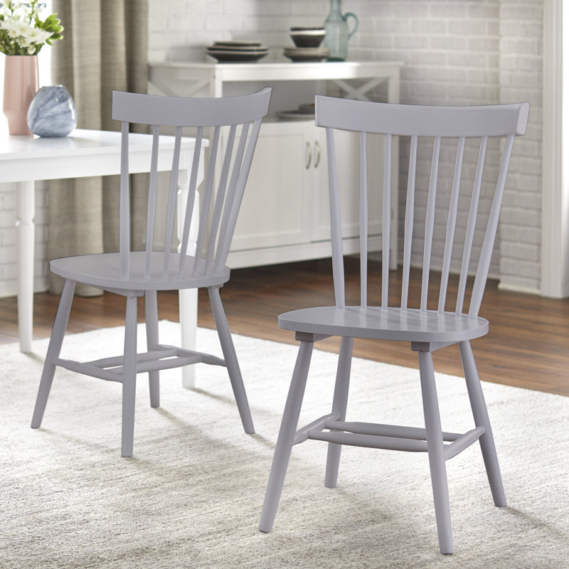 Aulii Solid Wood Side Chair, Gray