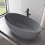 63'' Terrazzo Freestanding Solid Surface Outdoor Soaking Stone Bathtub Concrete