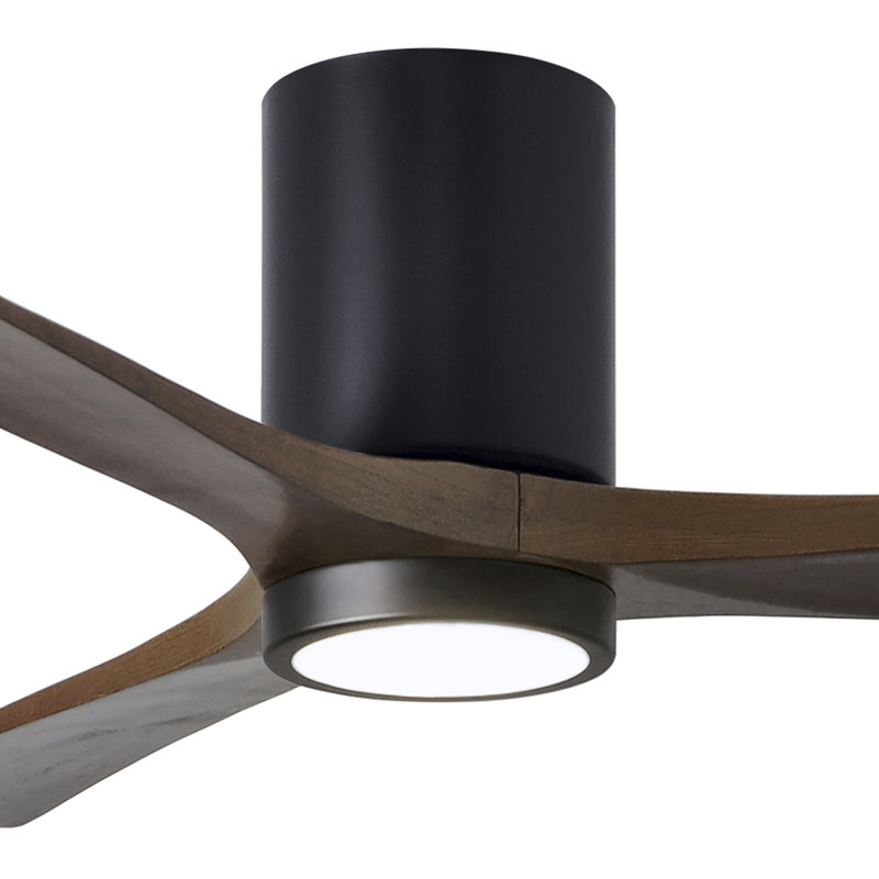 Irene LED Ceiling Fan, Matte Black, Walnut, 52"