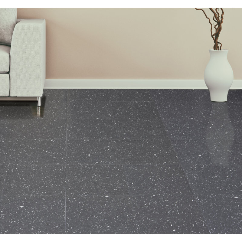 12" x 12" x 1.2mm Vinyl Tile, Black