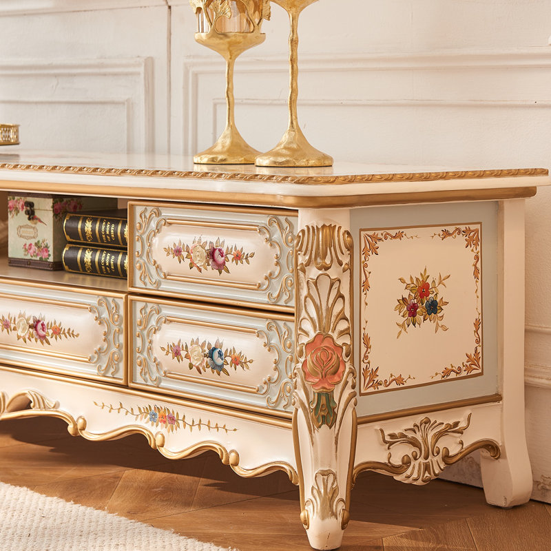 Meuble télé Creative Painted, H 20,08 po x L 78,74 po x l 19,09 po.