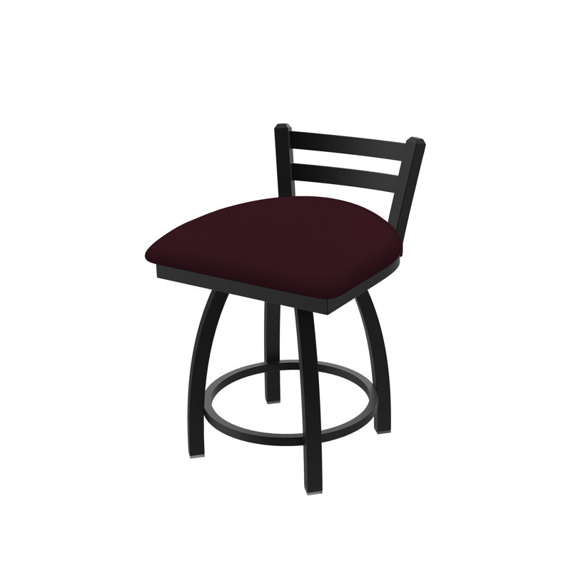 Tabouret de coiffeuse en métal Jackie, Noir froissé, Vinyle - Canter Bordeaux
