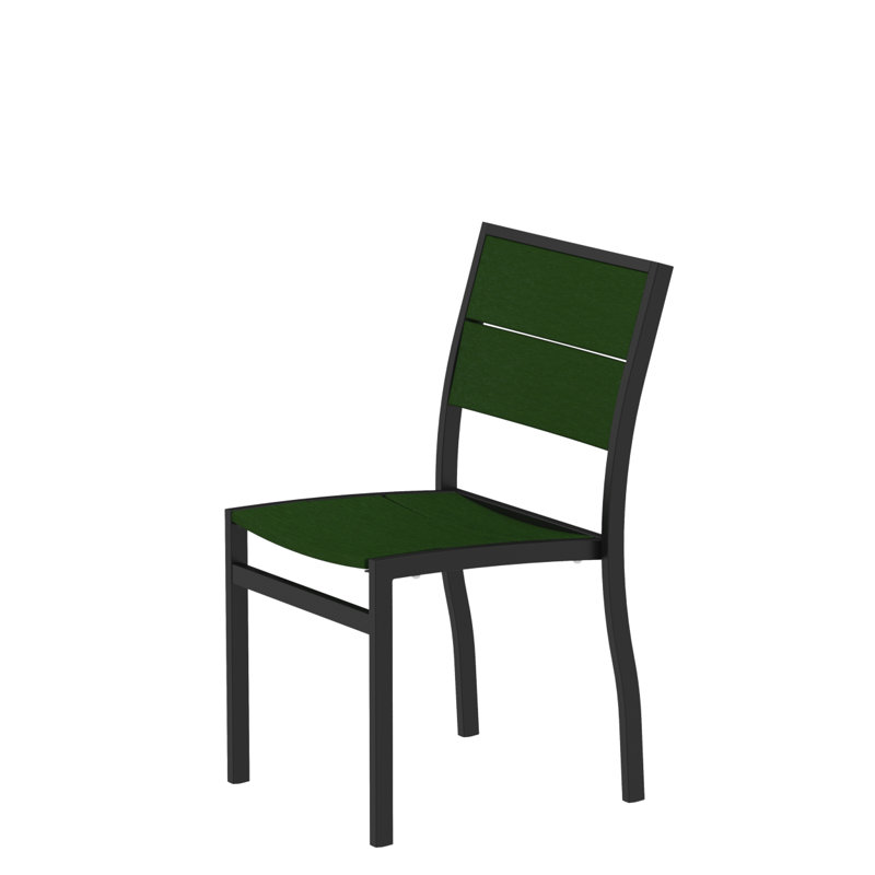 Chaise d'appoint POLYWOOD Surf City, Noir texturé / Forêt tropicale
