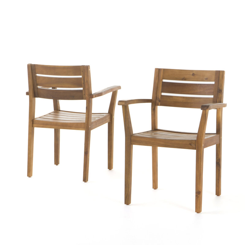 Ensemble de 2 chaises de salle à manger STAMFORD, Teck