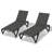 Pool Lounge Chairs Set Of 2, Aluminum Adjustable Outdoor Chaise With Wheels, All-Weather PVC-coated polyester For Deck Lawn Patio Backyard-759734010