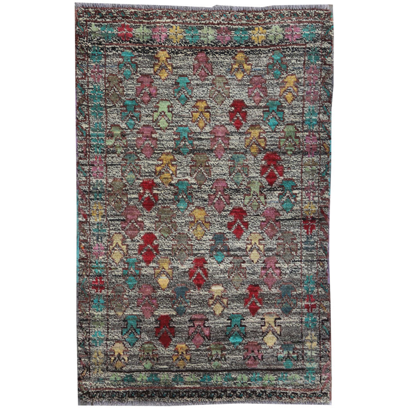Geometric Hand Knotted 83cm X 127cm Area Rug
