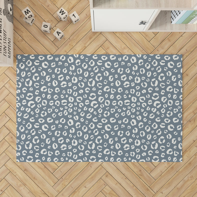 Tapis de jeu Leopard Play Kids, Bleu, Rectangle 5 pi x 7 pi