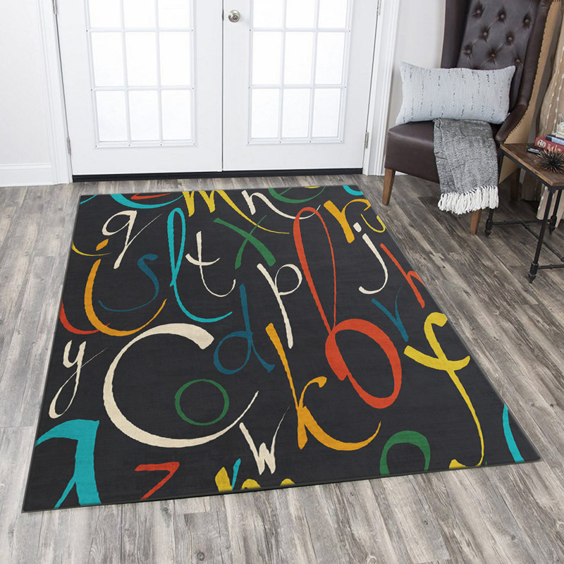 Stylish Woven Carpet (3.1 x 4.6 ft), 100% Polyester, Non-Slip Felt Dot Underside | Raschel Knitting, 0.4 in Pile Height | Machine Washable, Digital Print Design | Perfect for Living Room, Bedroom & Office Decor
