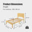 35.5CM H Solid Wood Bed Frame with Metal Slats-1396078480