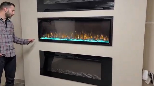 Sideline Elite 84" Black Smart Electric Fireplace