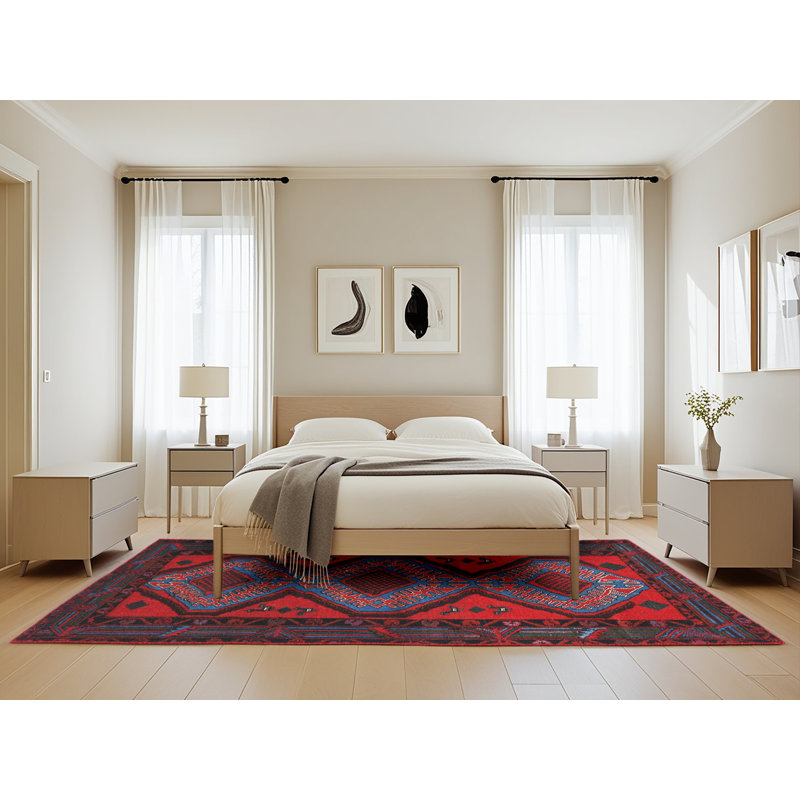 Tapis rouge à motif sud-ouest, Rectangle 5 pi x 8 pi