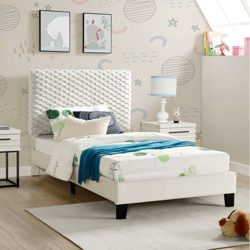 Lit plateforme tapissier Findlay, Twin