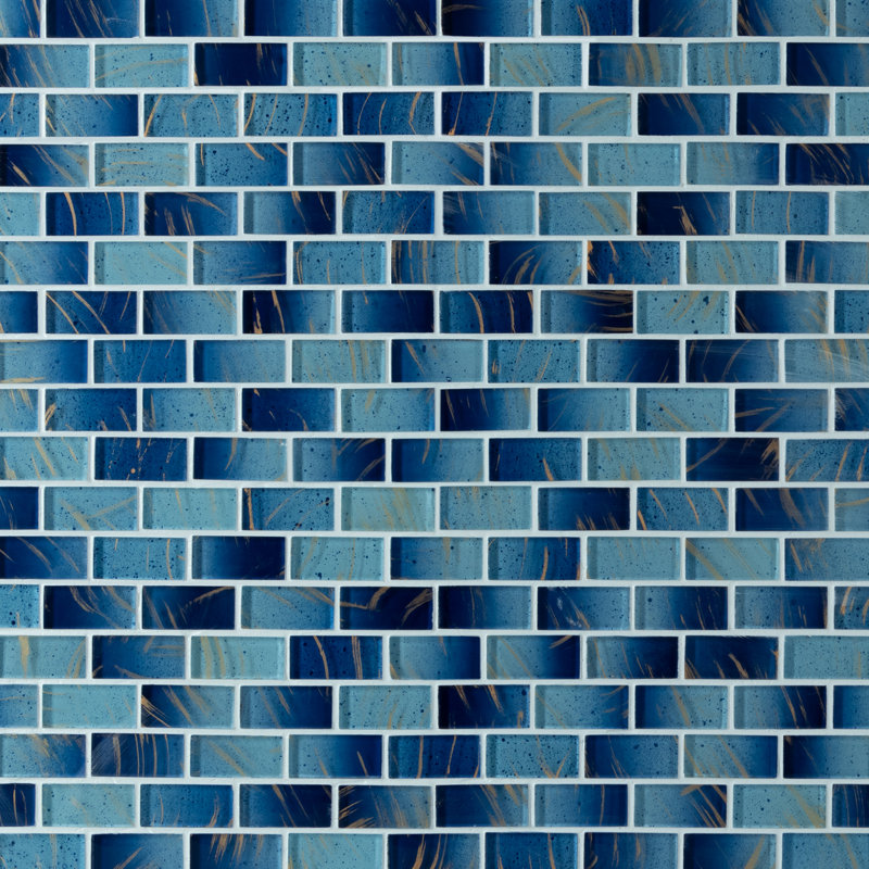 Artista 1" x 2" Glass Tiles, Gold Lake