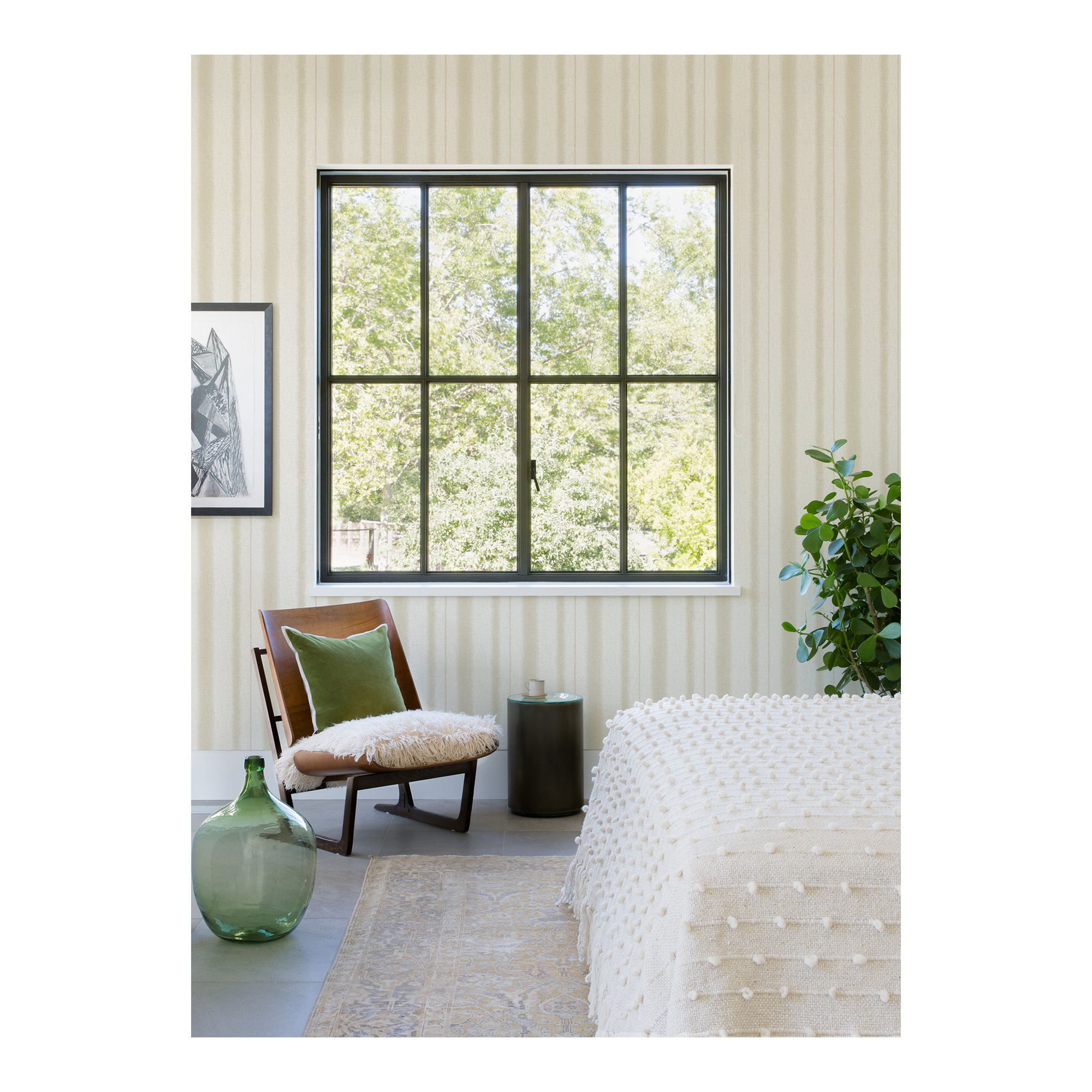 Carmelia Modern Unpasted Wallpaper, Beige