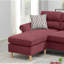Canapé modulaire réversible en velours rouge paprika-1834522598