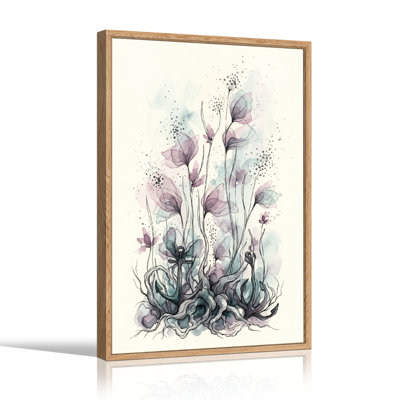 Ensemble d'une toile aquarelle florale