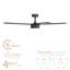Ventilateur de plafond intelligent à 5 pales 52 pouces Stratos de 2700K-6000K CCT avec télécommande en noir mat Stratos-126659245