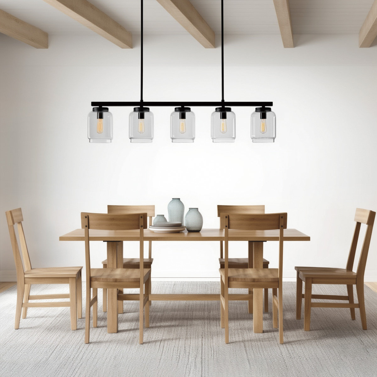 72" Oak Dining Table, Brown