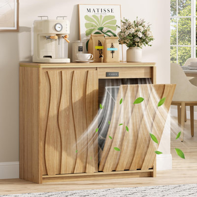 Double armoire à poubelle inclinable 10 gallons avec prise de courant, armoire à linge dissimulée