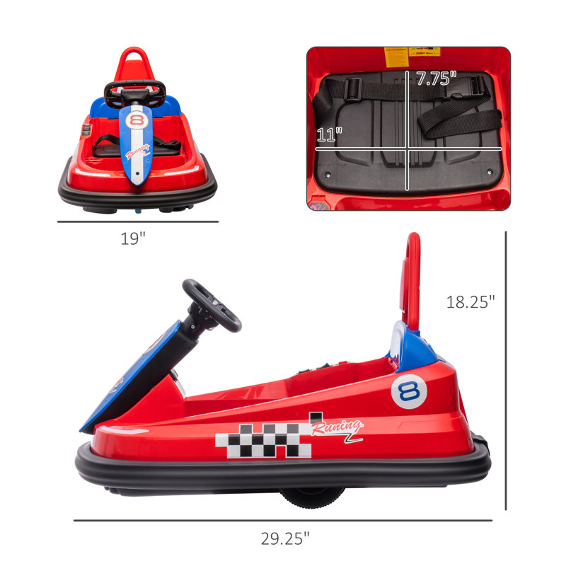 Red 6V Electric Ride-On Bumper Car for Kids