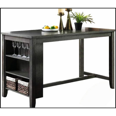 Transitional Style Counter Height Table With 2 Display Shelves For Storage And Aesthetic Appeal