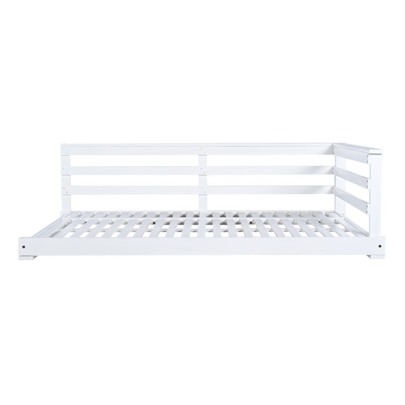 Cadre de balancelle en bois pour lit de balançoire de taille simple avec 4 cordes en chanvre de 96 pouces, Blanc