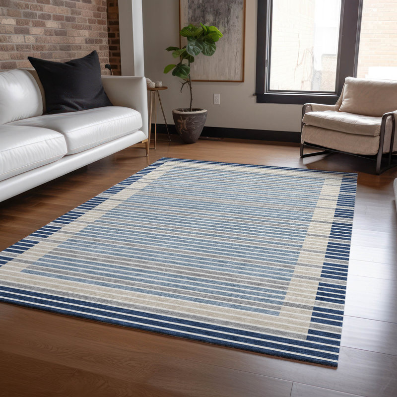 Tapis intérieur / extérieur bleu Asymira, 9 pi x 12 pi