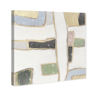 A Night With Klimt II Canvas Abstract Print by Oliver Gal, Black Frame, 12 x 12