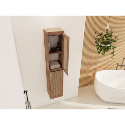 Modern Wall Mounted Bathroom Cabinet, Soft Close Doors Side Close, Material