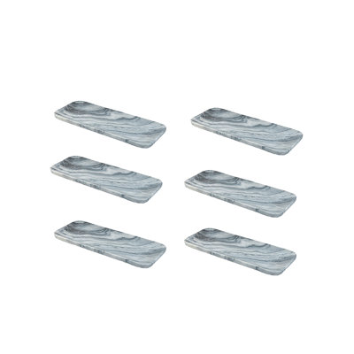 Plateau rectangulaire en marbre Wrought Studio ™ de 12 po Agra, plateau de service élégant pour amuse-gueules, desserts, parfum, porte-bougie, décoration polyvalente, parfaite pour recevoir et offrir