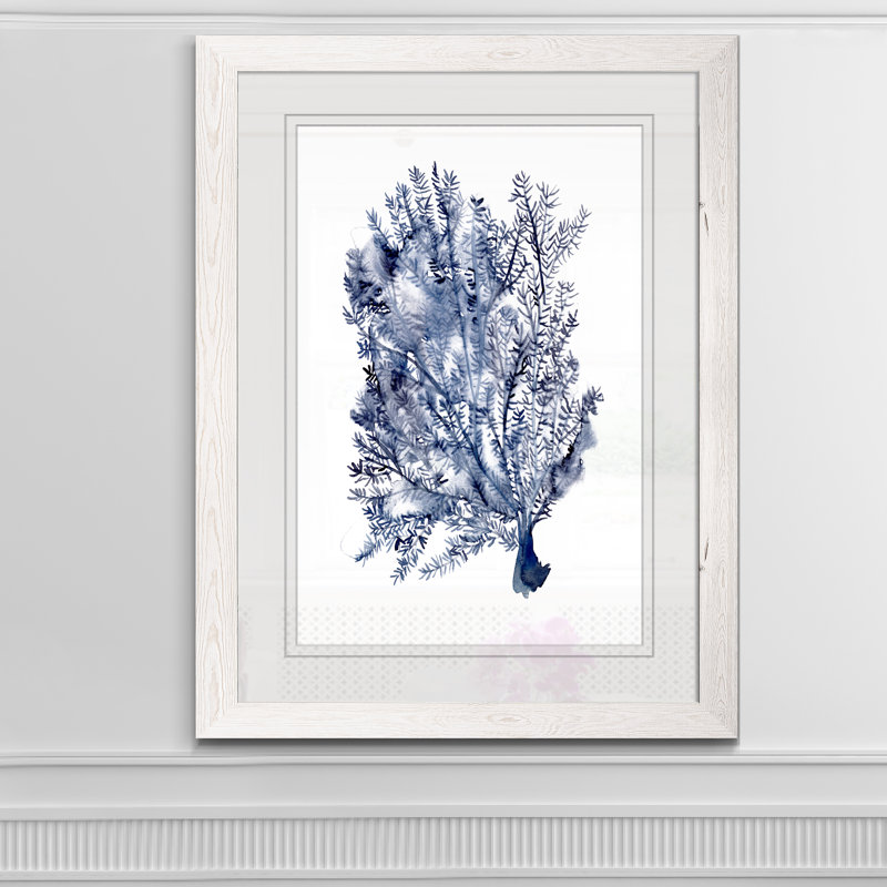 «Seaweed Under Water II», reproduction sur verre encadrée, H 28 po x l 38 po x 1,25 po, Encadré imprimé blanc