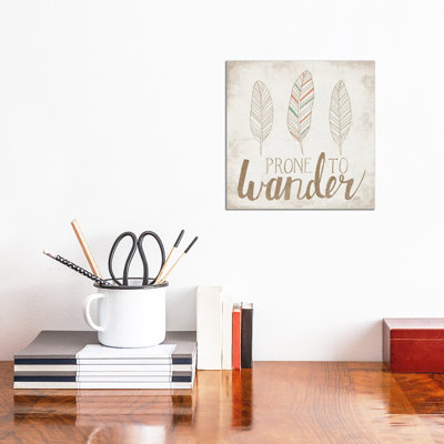 Prone To Wander, Beige by Laura Marshall - Wrapped Canvas Print