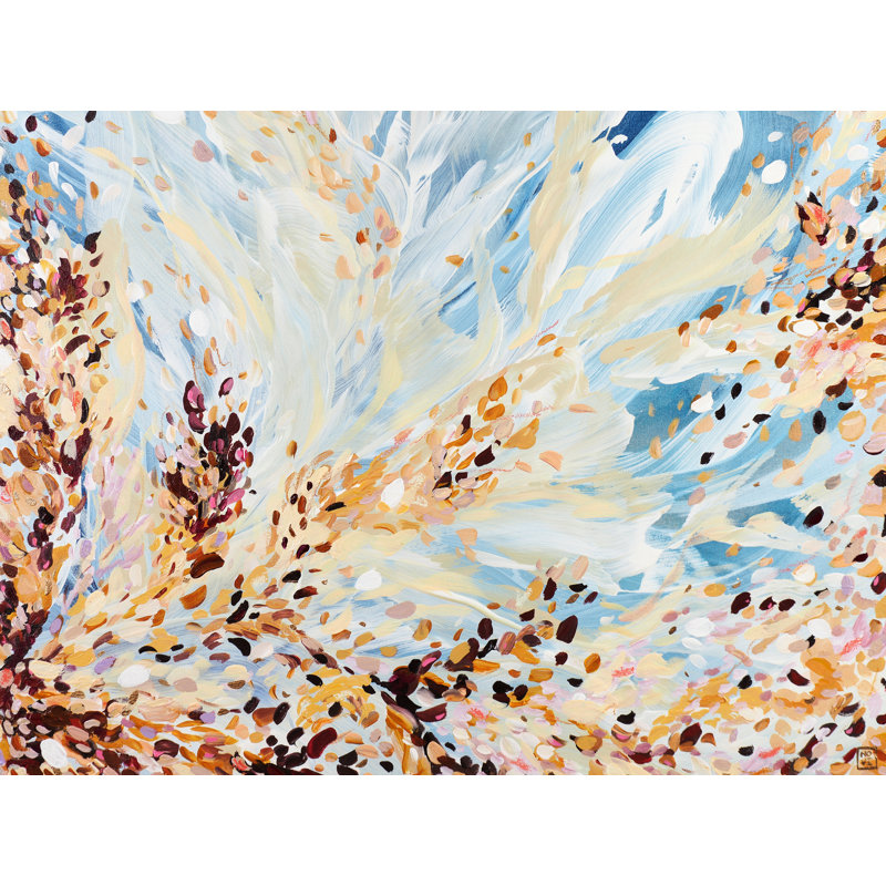 Primavera Splendor par Novi Lim - Peinture, Papier avec cadre noir, 16" H x 20" W