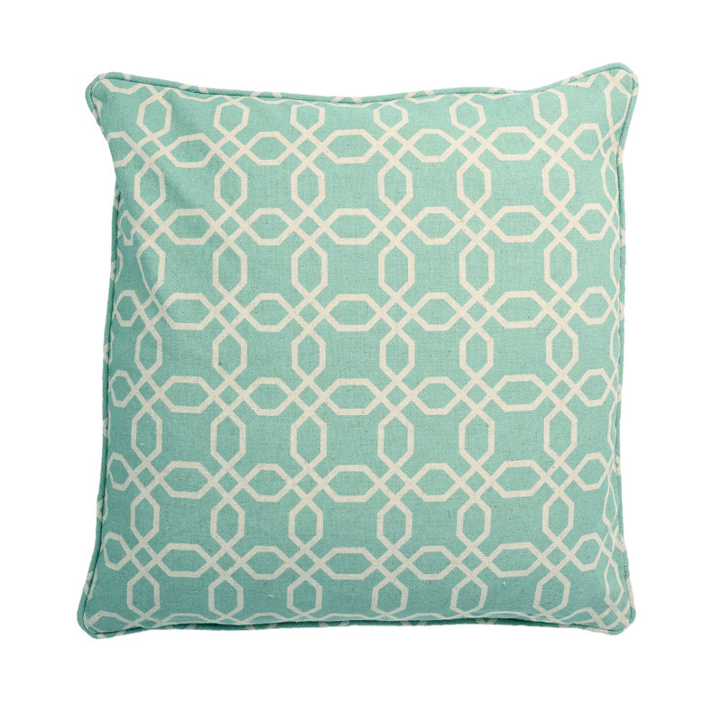 Pattern With Polyester Insert Pillow, Green/White
