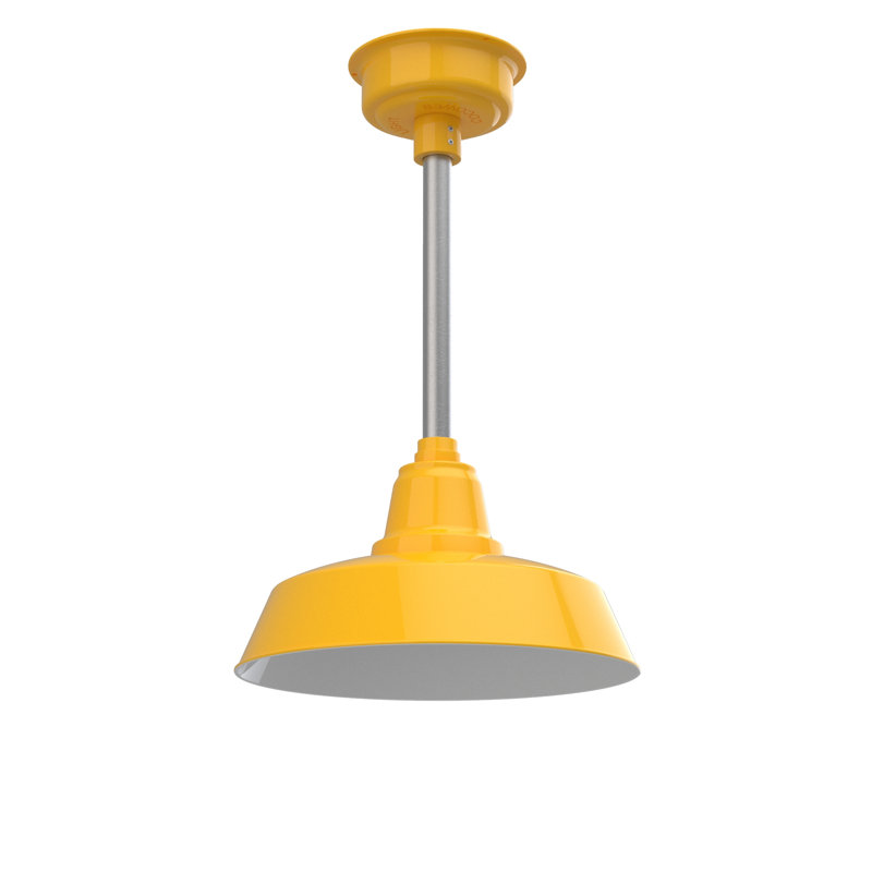 Vandervliet 1 - Light LED Single Pendant, Yellow/Galvanized Silver, 48" H x 14" W x 14" D