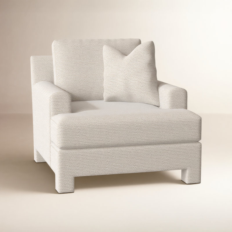 Mily Upholstered Armchair, Cream Chenille 1345-002