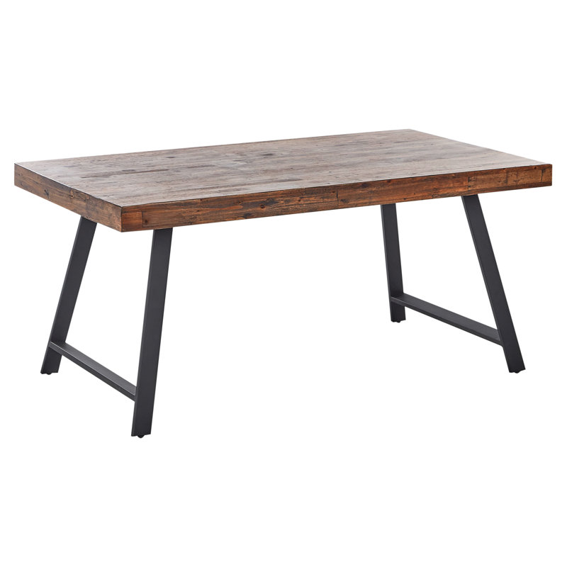 Dining Table Anayat Dark Brown Wood, 73cm H x 160cm L x 35.40cm W