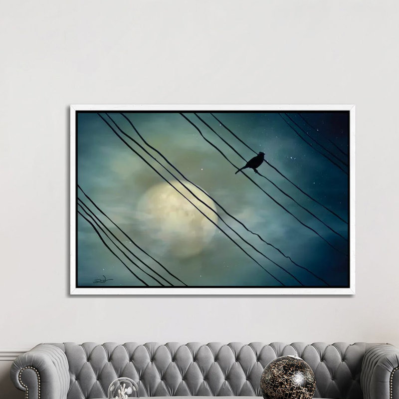 Pássaro Ao Luar (Bird Moonlight) by Marcel Caram - Print on Canvas, White Framed, 152.5 cm H x 101.5 cm W