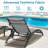 3 pcs Poolchairs Patio Chaise Lounge Set with Headrest, 5-Level Adjustable Sunbathing Tanning Poolside Recliner Chairs with Side Table for Outdoor Beach-89156901