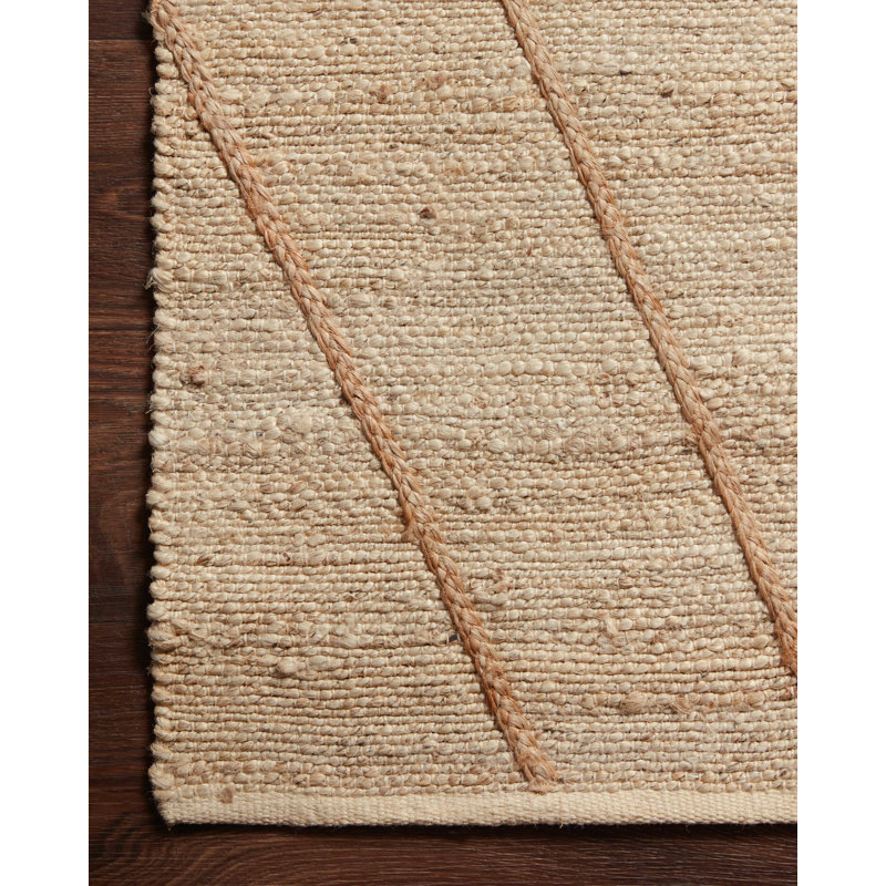 Tapis ivoire / naturel tissé à la main Albemarie, Tapis de couloir 2 pi x 5 pi