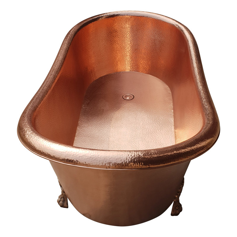 1778mm x 660mm Freestanding Soaking Copper Bathtub