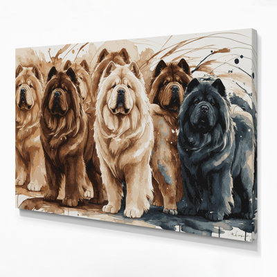 Dogs Chow Chow Beige Canvas Wall Art