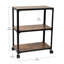 Chariot roulant polyvalent à 3 niveaux Mind Reader, organisateur de rangement pour bureau mobile, métal, panneau de fibres à densité moyenne, brun