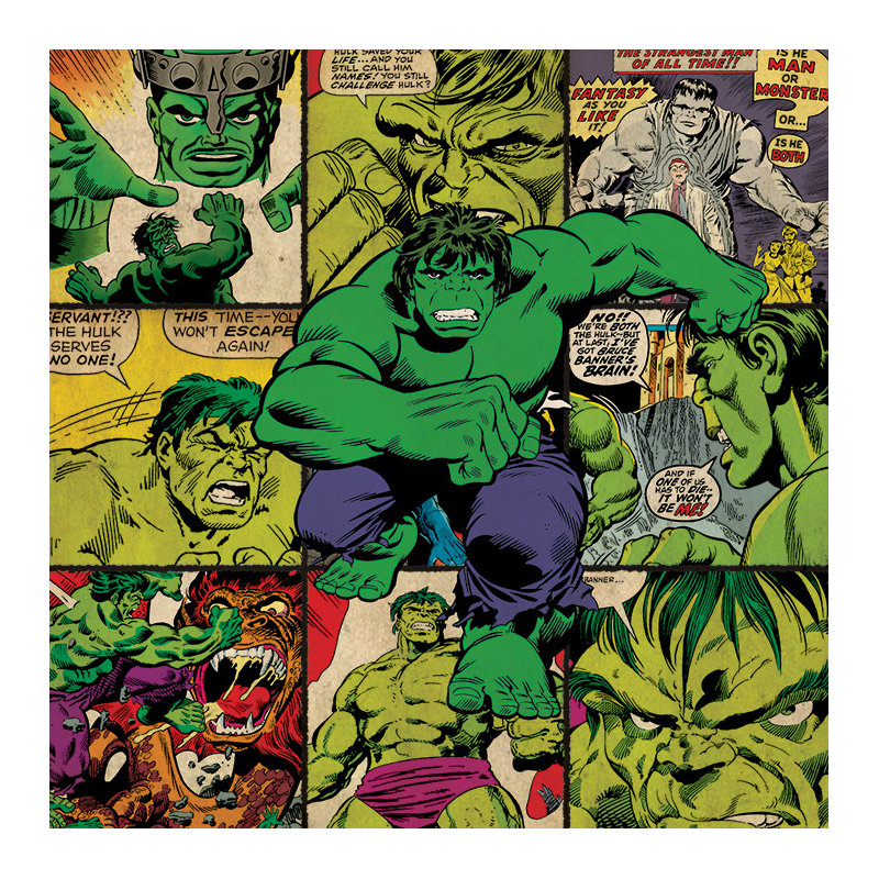 Hulk Squares Graphic Art Print on Canvas, 85cm H x 85cm W x 3.8cm D