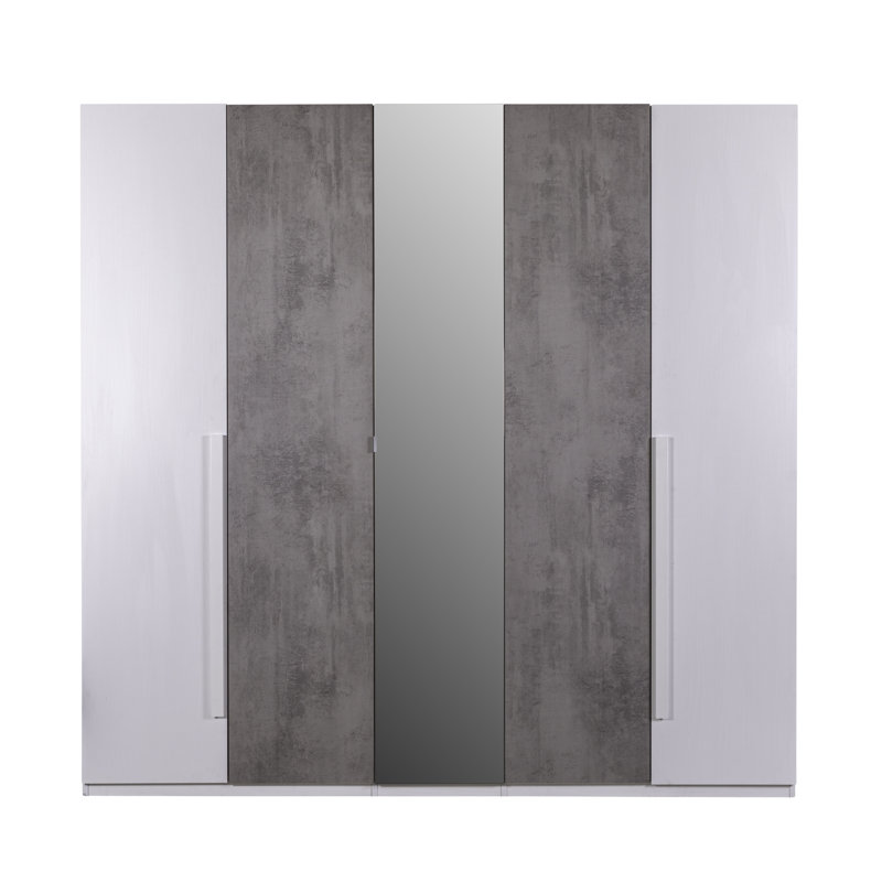 Ambrosino 5 Door Manufactured Wood Wardrobe